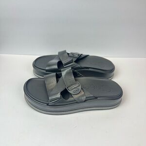 Chaco Townes Midform Leather Slides Sandals Women’s Size 11 M Black Leather